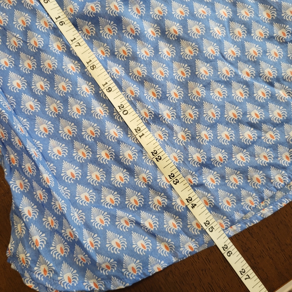 Talbots Light Blue Printed Button-Down Tunic - Picture 4 of 8